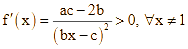 Cho hàm số (x) = (2 - ax) / (bx - c) (a, b, c thuộc R, b khác 0) (ảnh 1)