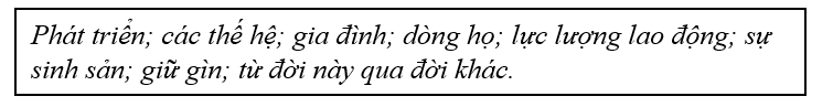 Chọn từ/ cụm từ thích hợp trong khung dưới đây để điền vào chỗ (…) cho phù hợp. (ảnh 1)