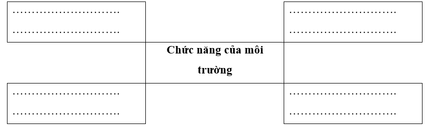 Viết những thông tin phù hợp vào chỗ (…) để hoàn thành sơ đồ mô tả những chức năng của môi trường dưới đây. (ảnh 1)