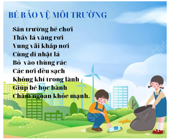 Sưu tầm bài hát hoặc bài thơ có nội dung về bảo vệ tài nguyên thiên nhiên (ảnh 1)