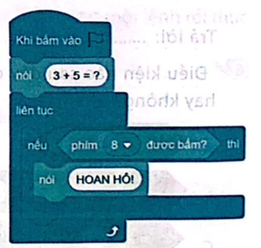 Em hãy mô tả hoạt động của chương trình được cho trong hình bên bằng cách cho biết khi chạy chương trình: (ảnh 1)