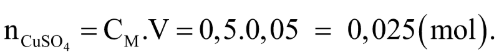 Từ muối CuSO4, nước cất và những dụng cụ cần thiết hãy tính toán và giới thiệu cách pha chế 50 ml dung dịch CuSO4 0,5M. (ảnh 1)