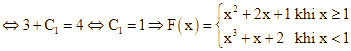 Cho hàm số f(x) = 2x + 2 khi x > = 1 3x^2 + 1 khi x < 1 (ảnh 3)