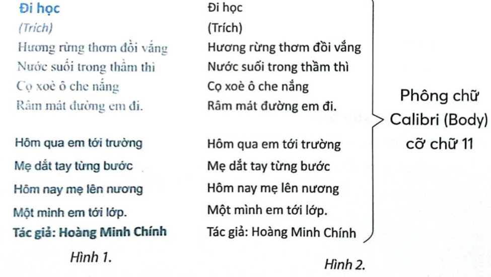 Đề xuất cách làm nhanh nhất để từ văn bản ở Hình 1 có được văn bản ở Hình 2. (ảnh 1)