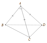 Cho tứ diện ABCD có AB = AC = AD và góc BAC = BAD = 60 độ (ảnh 1)