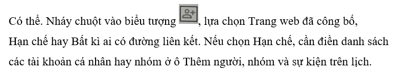 Trang web đã xuất bản (công bố), có thể giới hạn người xem được không? Nếu có thể, hãy chỉ rõ các thao tác thực hiện. (ảnh 1)