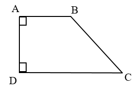 Chọn ý đúng. Chiều cao của hình thang ABCD là:  	A. AB	 	B. AD	 	C. BC	 	D. CD (ảnh 2)