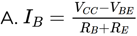 Ở chế độ tĩnh, dòng IB của mạch ở hình  được xác định theo công thức:   (ảnh 2)