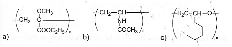 Cho biết công thức cấu tạo polymer tạo thành khi trùng hợp các chất sau: (ảnh 2)