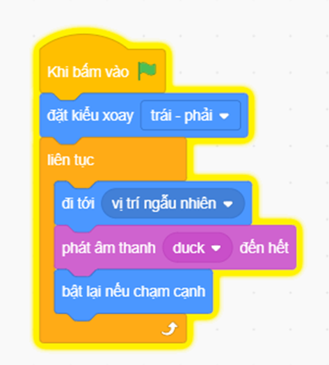 a) Em hãy bổ sung thêm nhân vật và các hành động của nhân vật vào kịch bản chương trình Vườn nhà em của bạn An để chương trình sinh động và hấp dẫn hơn.  b) Hãy chỉnh sửa chương trình của bạn An ở Câu 9 để thực hiện kịch bản của phần a.  c) Chạy thử chương trình và quan sát kết quả. Chỉnh sửa (nếu cần) để chương trình đạt yêu cầu.  d) Lưu tệp chương trình với tên VuonCuaEm2. (ảnh 2)