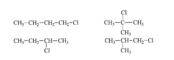 Số đồng phân cấu tạo có thể có của hợp chất có công thức phân tử C4H9Cl là? (ảnh 1)