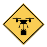 What does the sign say? Plane is coming. Keep the door clear. Watch out for drones. Do not hang anything here. (ảnh 1)