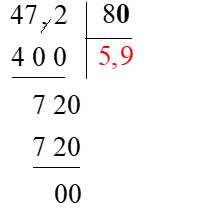  Em hãy chọn đáp án đúng nhấtThương của 47,2 và 8 là: (ảnh 1)