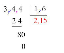 Điền số thích hợp vào chỗ chấm…… × 1,6 = 3,44 (ảnh 1)