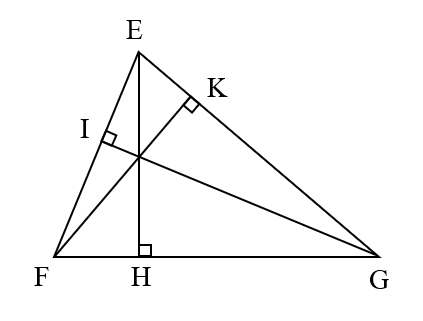 Em hãy chọn đáp án đúng nhấtChiều cao ứng với cạnh đáy EF là: EFGHIKEFGHIK (ảnh 1)