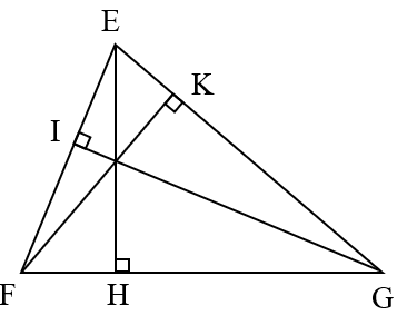 Em hãy chọn đáp án đúng nhấtChiều cao ứng với cạnh đáy EG là: EFGHIKEFGHIK (ảnh 1)