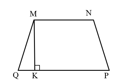 Em hãy chọn đáp án đúng nhấtĐường cao của hình thang MNPQ là:MNPQKMNPQK (ảnh 1)