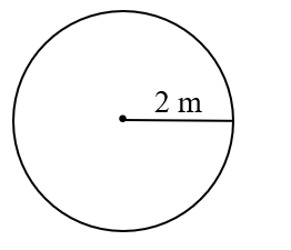 Điền số thích hợp vào ô trống2 m 2 m Diện tích của hình tròn trên là: …… m2 (ảnh 1)