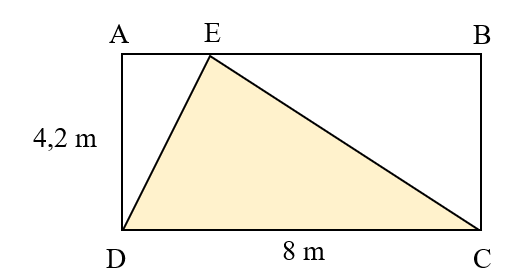 Điền số thích hợp vào ô trống8 m4,2 mAEBCD8 m4,2 mAEBCDTrả lời: Diện tích phần không tô màu là: …… m2 (ảnh 1)