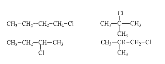 Số đồng phân cấu tạo có thể có của hợp chất có công thức phân tử C4H9Cl là? (ảnh 1)