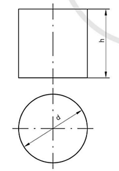 Câu 2 (2 điểm) Vẽ hình chiếu đứng, hình chiếu bằng của khối trụ? (ảnh 1)