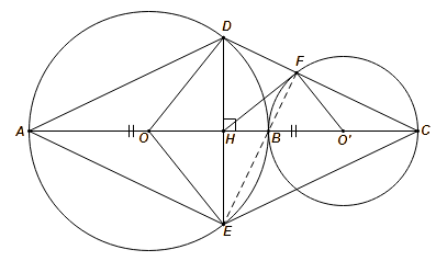  Chứng minh rằng HF là tiếp tuyến của đường tròn (O') (ảnh 1)