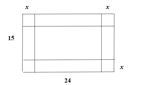 Cho một tấm nhôm hình chữ nhật có kích thước \[15\,{\rm{cm}} \times 24\,{\rm{cm}}\]. (ảnh 1)