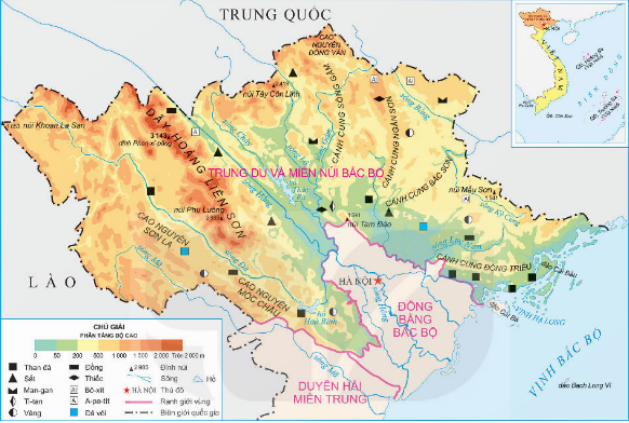  Quan sát hình lược đồ và thực hiện các yêu cầu sau:  a. Nêu đặc điểm sông ngòi của vùng Trung du và miền núi Bắc Bộ.  b. Xác định các khoáng sản chính của vùng Trung du và miền núi Bắc Bộ. (ảnh 1)