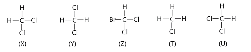 Cho các công thức cấu tạo sau:   a. X, Y, Z cùng biểu diễn một chất. b. X, T, U là đồng đẳng của nhau. (ảnh 1)