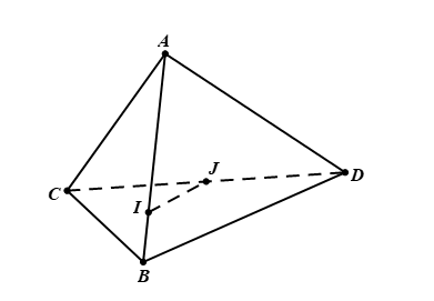 Cho tứ diện ABCD có \(AB = AC = AD = 1.\) và {BAC} = {BAD} (ảnh 1)