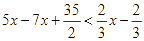 giải bất phương trình 5x - 7/2 (2x - 5) < 2/3(x - 1) (ảnh 3)