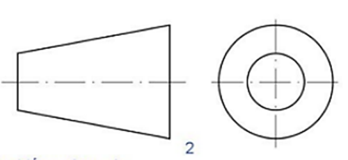 Câu 2 (2 điểm) Vẽ hình chiếu đứng, hình chiếu bằng của vật thể A: (ảnh 2)