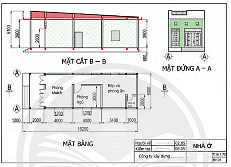 Câu 3 (1 điểm) Bản vẽ sau có các hình biểu diễn nào? (ảnh 1)