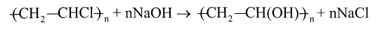 Trong công nghiệp, người ta có thể điều chế poly(vinyl alcohol) bằng cách đun nóng PVC trong dung dịch kiềm. Khi đó xảy ra phản ứng sau: (ảnh 1)