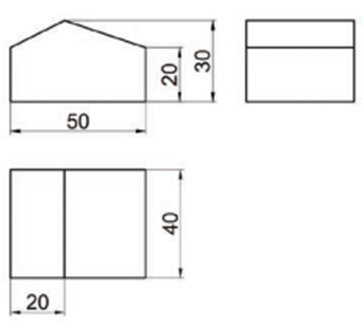 Câu 2 (2 điểm) Vẽ hình chiếu vuông góc của vật thể sau: (ảnh 2)