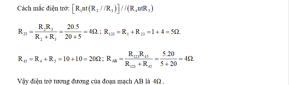 Hãy tính điện trở của đoạn mạch . (ảnh 2)