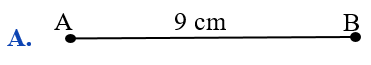 c) Một phòng học có chiều dài 9m. Đoạn thẳng nào sau đây biểu thị độ dài của phòng học trên bản đồ tỉ lệ 1 : 300. (ảnh 1)