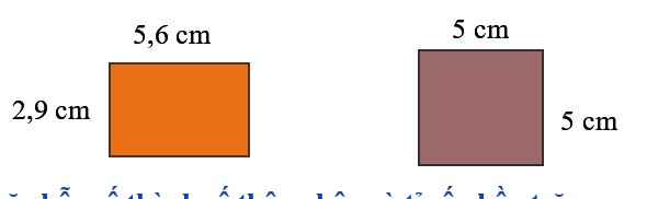 Tỉ số phần trăm của diện tích hình chữ nhật và diện tích hình vuông trong hình vẽ dưới đây là: (ảnh 1)