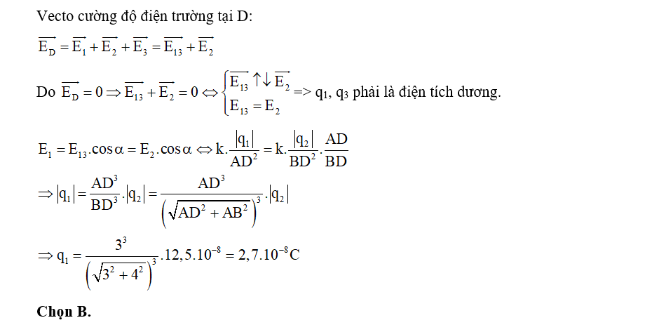 Điện tích q1 có giá trị là (ảnh 1)
