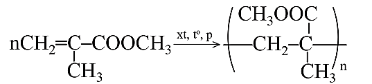 Polymer dùng chế tạo thuỷ tinh hữu cơ được điều chế từ monomer nào sau đây? (ảnh 1)