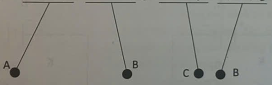 Có 3 quả cầu bấc A, B, C khi đưa lại gần nhau xảy ra hiện tượng như hình vẽ. (ảnh 1)