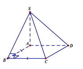 Cho hình chóp \[S.ABCD\] có \(SA \bot \left( {ABCD} \right)\) và \(SA = a\), đáy \[ABCD\] là hình vuông cạnh bằng (ảnh 1)