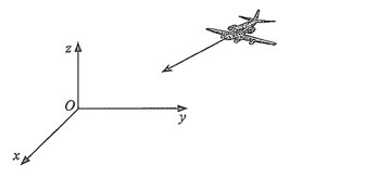 Trong không gian với một hệ trục tọa độ cho trước (đơn vị đo lấy theo kilômét), một chiếc máy bay đang di chuyển với hướng bay (ảnh 1)