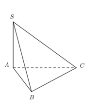 Cho hình chóp \[S.ABC\] có đáy \[ABC\] là tam giác vuông cân tại \[B\], \[SA \bot \left( {ABC} \right)\]. (ảnh 1)