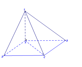 Cho hình chóp \(S.ABCD\) có đáy \(ABCD\) là hình chữ nhật có cạnh \(AB = a;BC = 2a\). (ảnh 1)