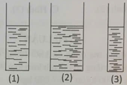 Có ba bình: Bình 1 chứa nước, bình 2 chứa rượu, bình 3 chứa thuỷ ngân ở cùng một độ cao (ảnh 1)