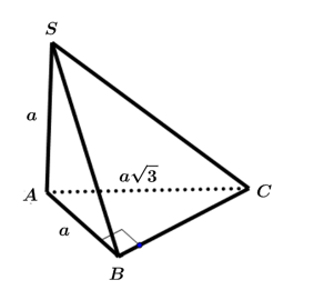 Cho hình chóp \(S.ABC\) có \(SA \bot \left( {ABC} \right),AB \bot BC\), \(SA = AB = a,AC = a\sqrt 3 \). (ảnh 1)