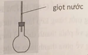 Khi ta áp tay vào bình cầu trong hình sau thì hiện tượng gì xảy ra với giọt nước? (ảnh 1)