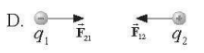 Trong các hình biểu diễn lực tương tác tĩnh điện giữa các điện tích  (ảnh 4)