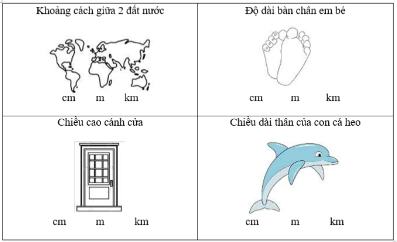 Khoanh vào đơn vị phù hợp với tranh vẽ và thông tin: (ảnh 1)